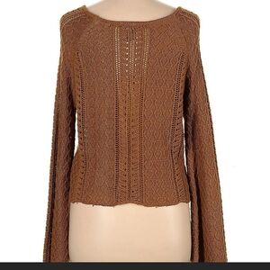 Forever 21 Brown Crew Neck Cable Knit Sweater